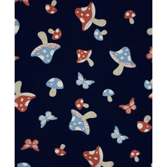 Hot Topic Top Womens Large Black Mushroom Butterfly Crop Button Up Boxy Boho - Picture 6 of 9